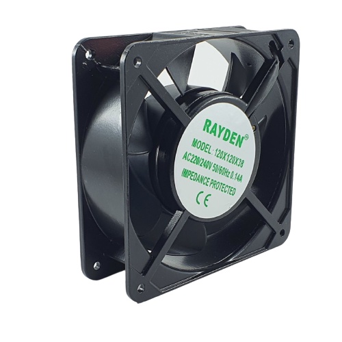 Kipas Pendingin Rayden 12cm Cooling Fan AC 220v 12 x 12 x 3.8 cm Sleeve Bearing Pakai Colokan