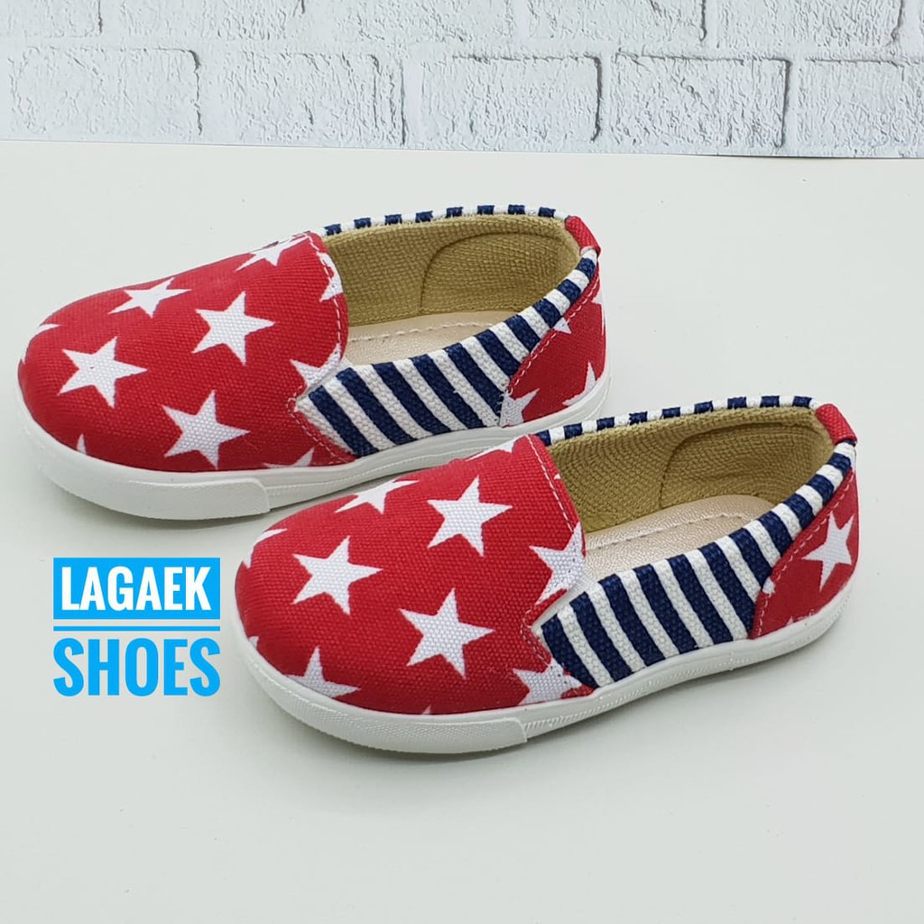 Sepatu Anak Laki Laki Usia 1 2 Tahunan Slip On Bintang Reject Minus Dikit [SEPATU REJECT]