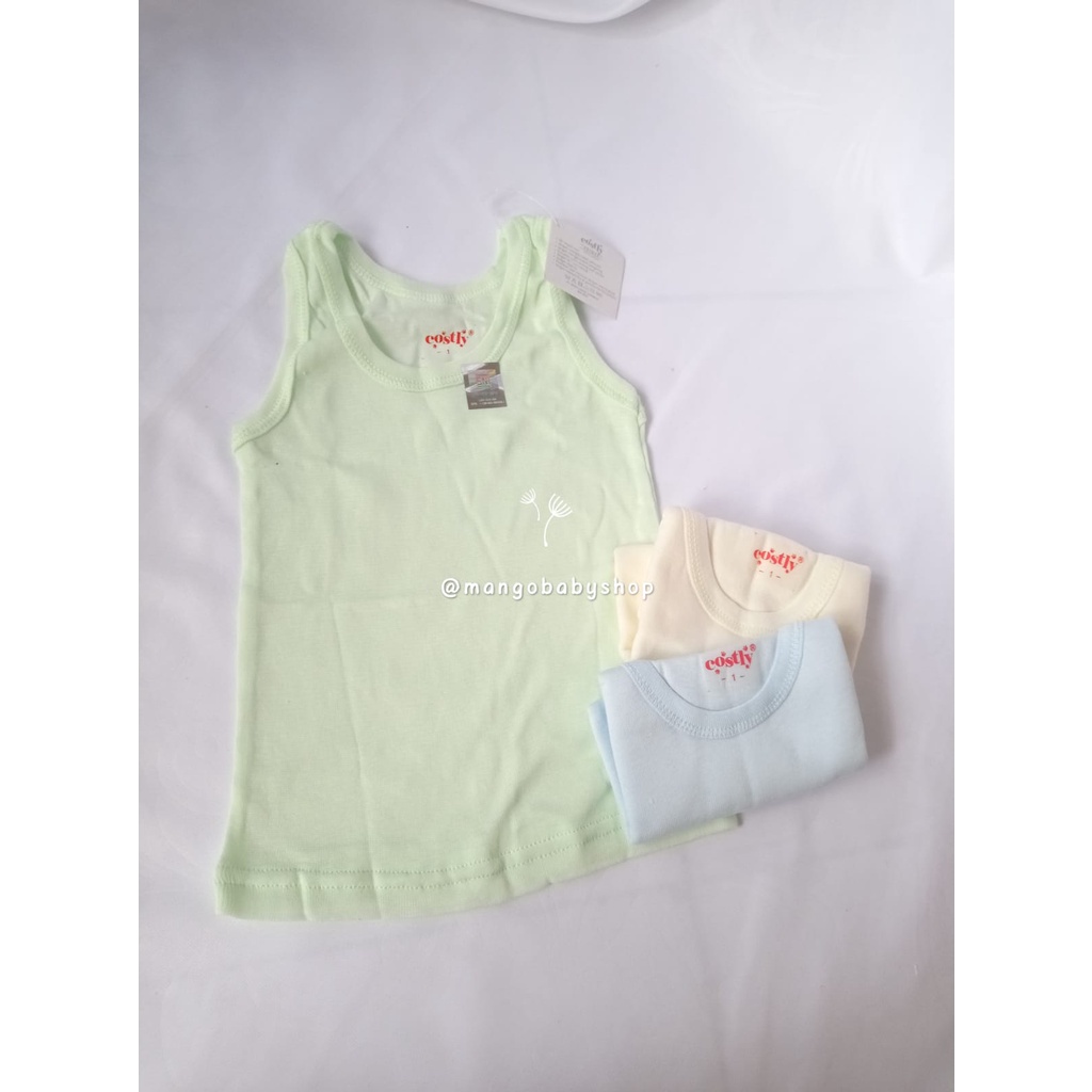 SINGLET DALAM BAYI BABY ANAK COSTLY 3PCS WARNA USIA 0 sd 4 TAHUN