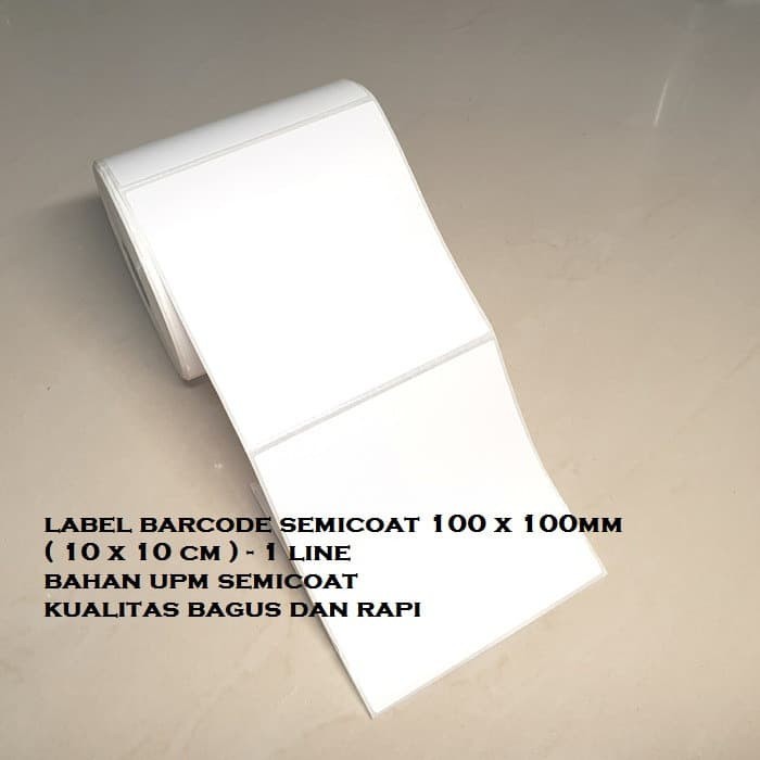 

MURAH LABEL BARCODE 100 X 100 (1 LINE) KERTAS STICKER SEMICOATED 10x10 CM KASIR