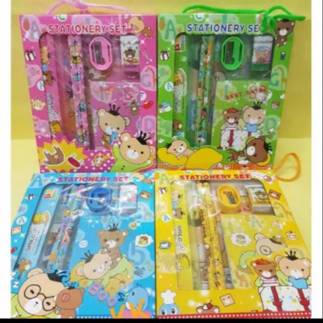 

Paket alat tulis set/ stasionery set memo/ souvenir ulang tahun anak
