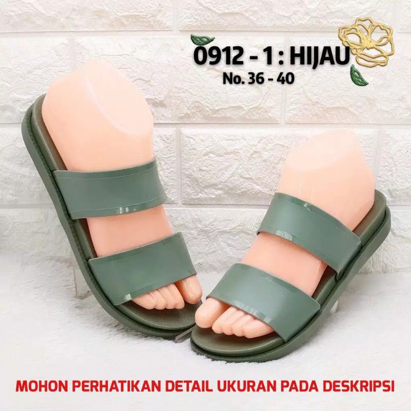 (COD) Sandal Selop Karet Wanita Jelly Tali Dua Import Balance BLC 0912-1