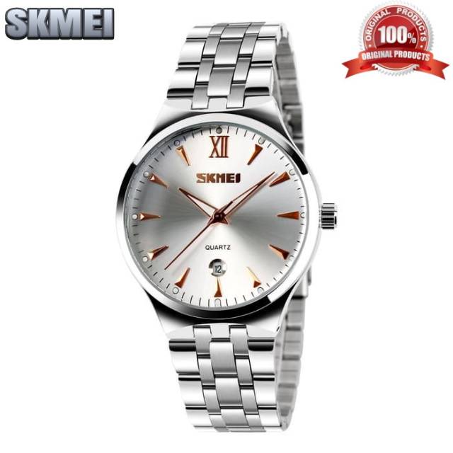 Jam Tangan Pria Original SKMEI Fashion Quartz Watch 9071 Original Water resistant 30M-golden