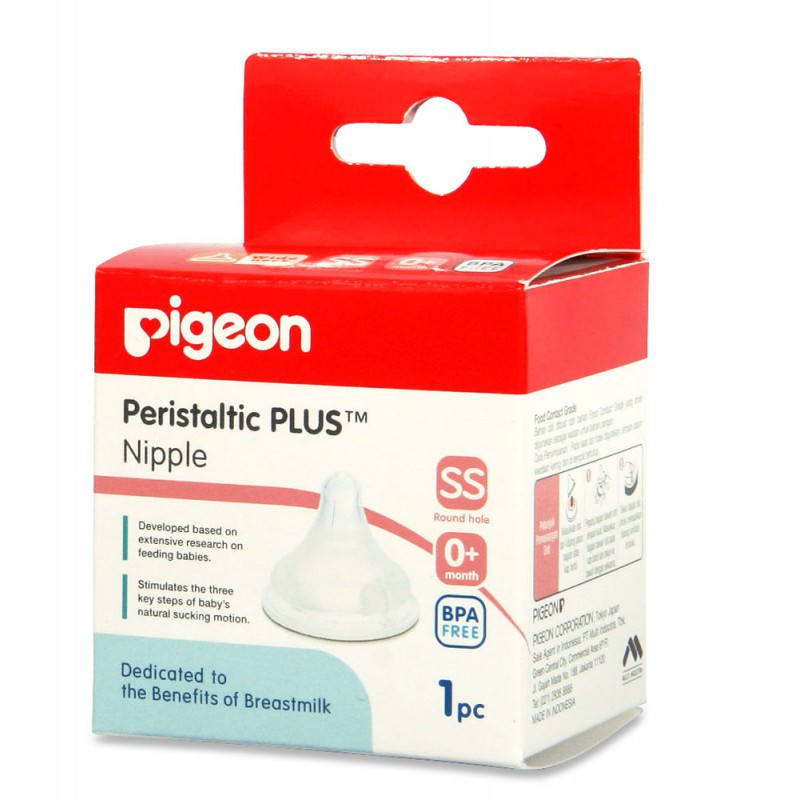 Pigeon Peristaltic Plus Nipple Size SS For Wide Neck - 1 Pc