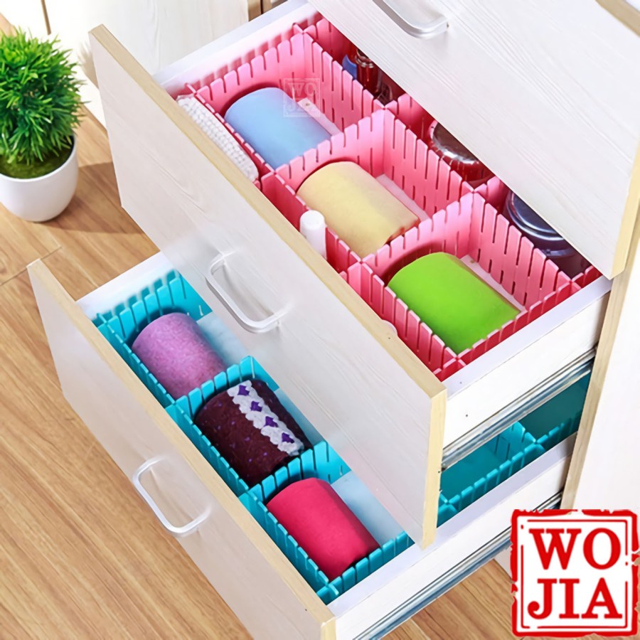 Sekat Laci Lemari Organizer Pemisah Pembatas Partisi Set 4 pcs 32x7cm