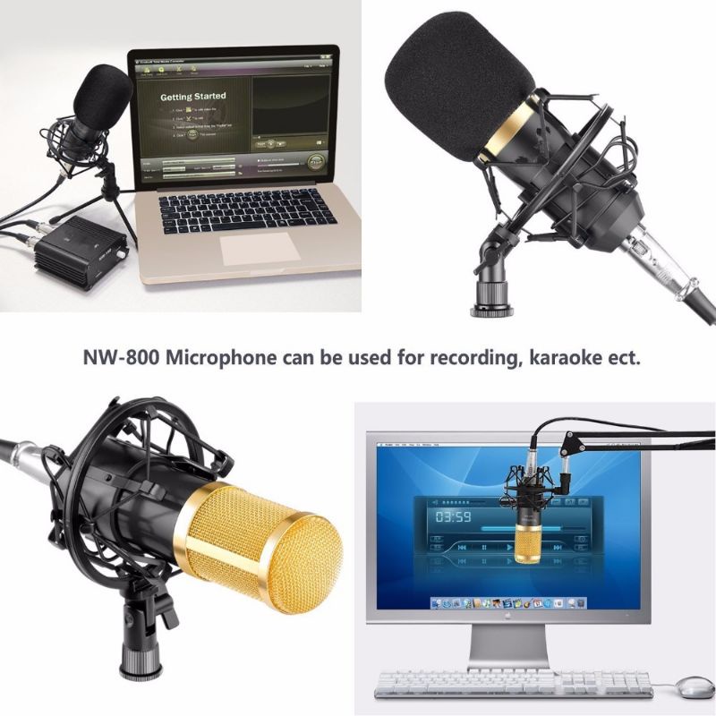 PROMO Mikrofon Kondenser Studio dengan Shockproof Mount - BM-800 TaffSTUDIO OMSK5YBK OMSK5YKK OMSK5YWH