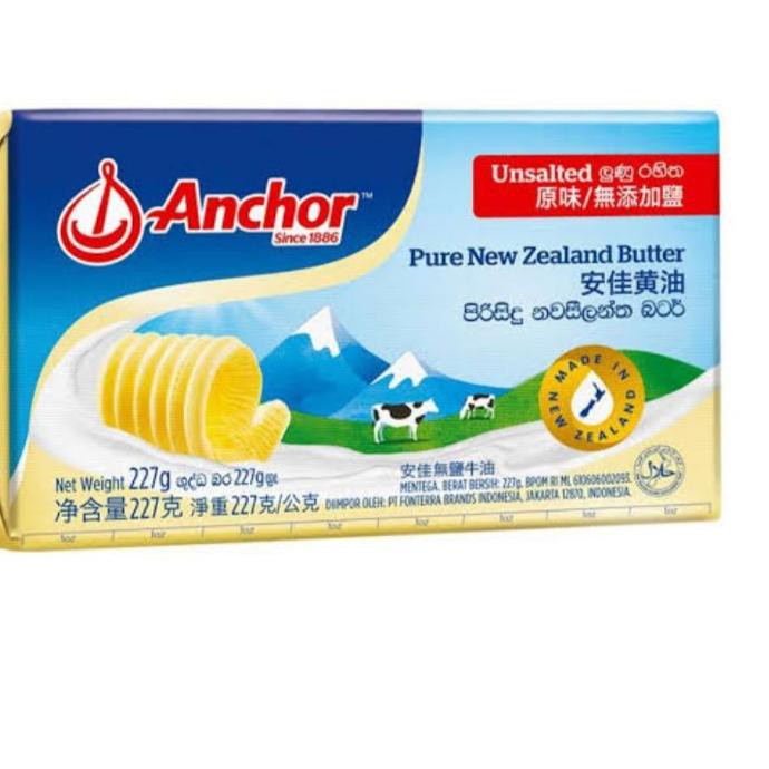 

☺ Free Box Dan Ice Gel Anchor butter unsalted atau salted 227 gram mpasi baking kue ✫