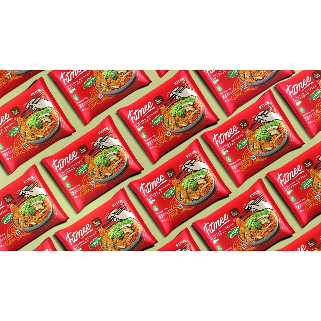 FITMEE MIE BAYAM GORENG PEDAS KOREA RENDAH KALORI 65GR | SPINACH NOODLE MIE INSTAN DIET SEHAT