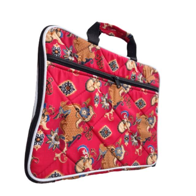 TAS LAPTOP 12 INCHI BAHAN BATIK - TAS NOTEBOOK NETBOOK - SOUVENIR MURAH KHAS JOGJA