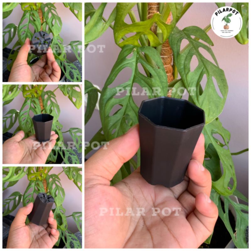 Pot bunga tanaman mini nkt pagoda 5 HITAM - NKT PAGODA MINI