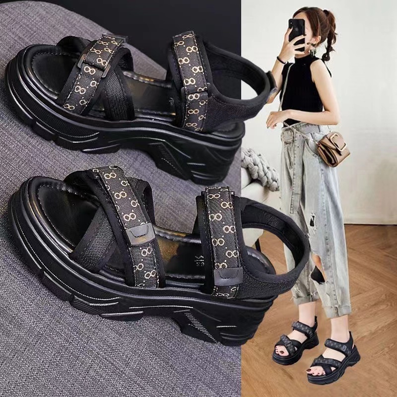 Sepatu Sandal Wanita Wedges Cantik Original Import Kualitas Bagus Sandal Cewek Pelajar Kekinian Wedges Tinggi