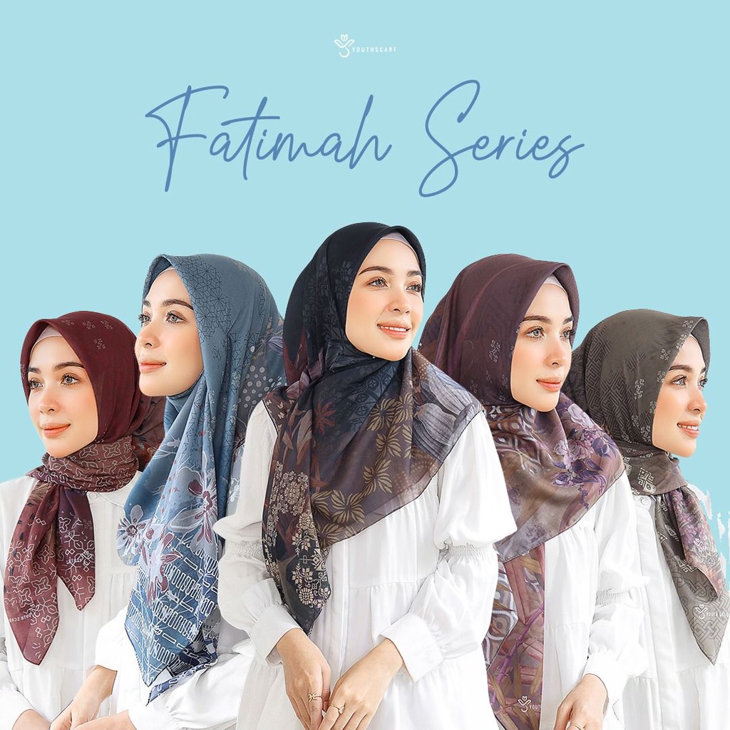 Youthscarf - FATIMAH Series - Hijab Segiempat Voal Motif - Kerudung Motif Voal - Kerudung Segiempat 