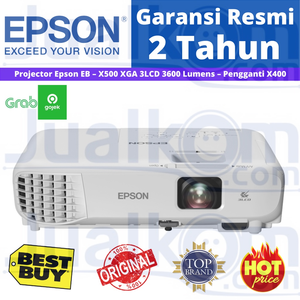 Projector EPSON EB-X500 EBX500 EB X500 XGA 3600 Lumen 3LCD Pengganti EB X400 EBX400 EB-X400