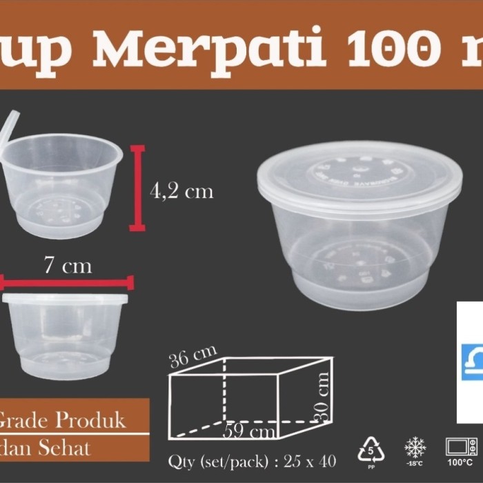 THINWALL CUP MERPATI 100ML - 100 ML - CUP SAMBEL - AGAR - ISI 25 PCS