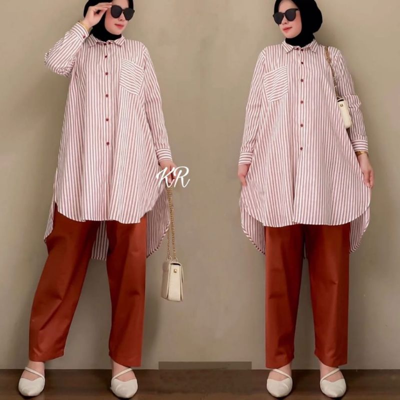 SET CELANA REYNA SALUR, KATUN MOSCREPE, GAMIS HIJAB MUSLIM, SETELAN