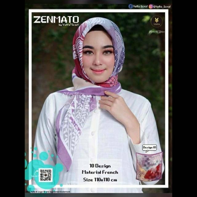 Segi empat Zenmato terbaru ori Yeffa Scarf