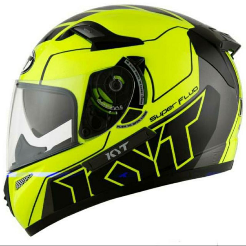 Helm KYT K2 Rider Super Fluo #1 Yellow Fluo