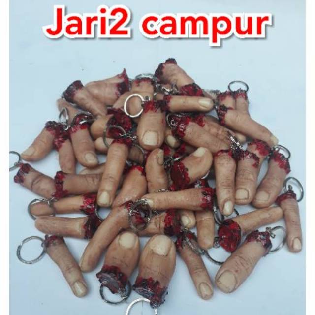 Bisa[ COD ] gantungan kunci unik | souvenir gantungan kunci motor mobil unik dan lucu jari tangan mutilasi campur terlaris termurah-1