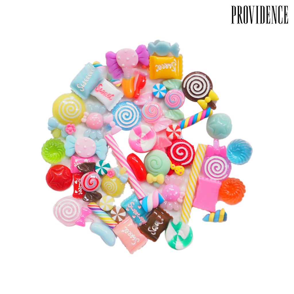 Providence 30Pcs/50Pcs/100Pcs Soft 3D Nail Ornament DIY Resin Nail Charm Candy Mixed Acrylic Tips Decoration for Manicure