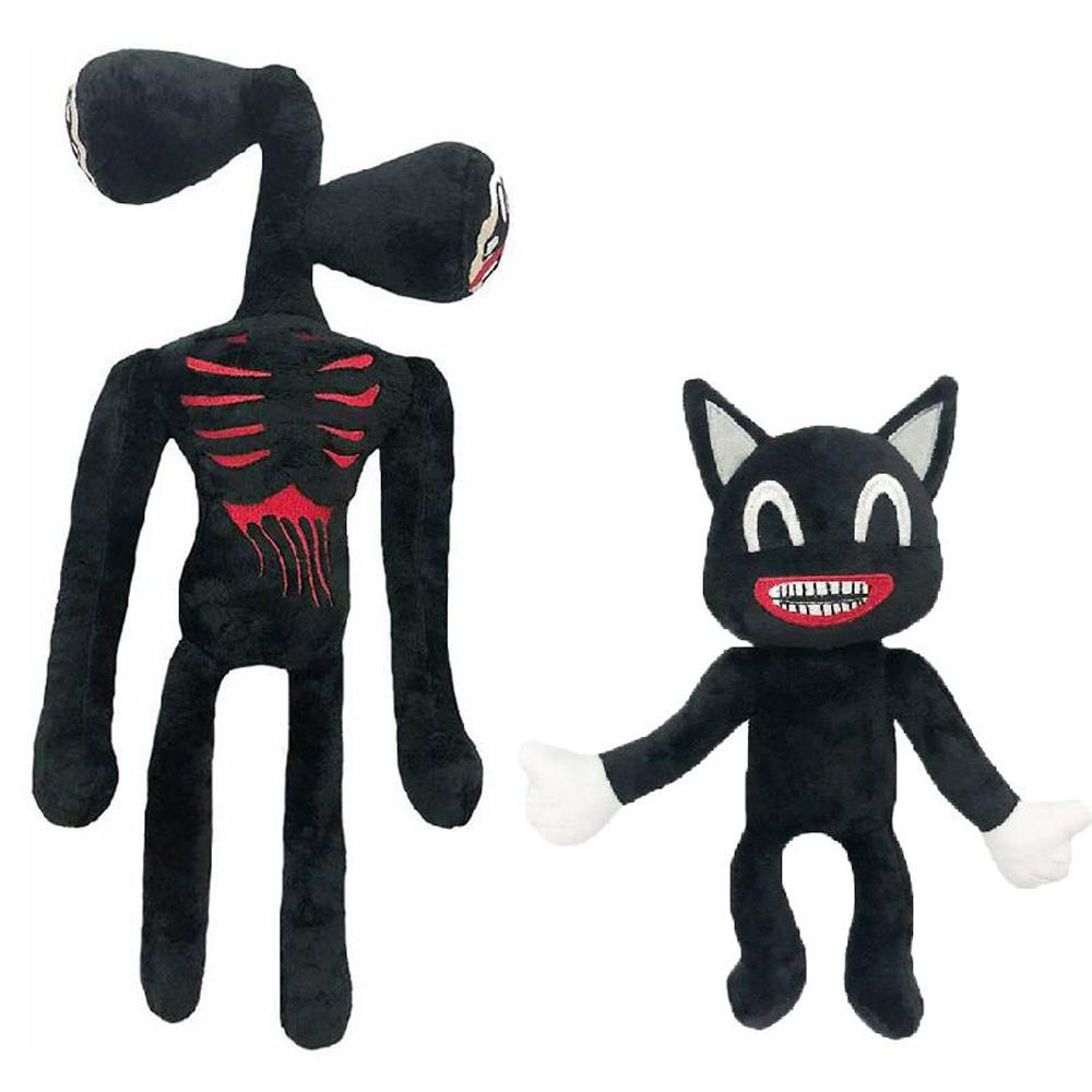 Quinton Siren Kepala Hadiah Natal Boneka Binatang Putih Hitam Peluches Mainan Angka Kartun Kucing Sirenhead Boneka Boneka