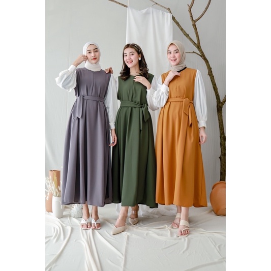 SAILOR MAXI DRESS (Ld 104 Pjg 129) - Gamis Polos Corina Sweding