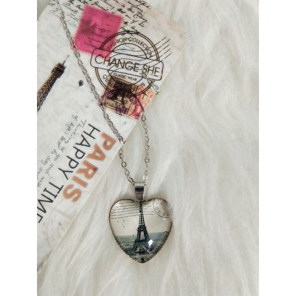 Souvenir Paris Kalung Eiffel Heart 3