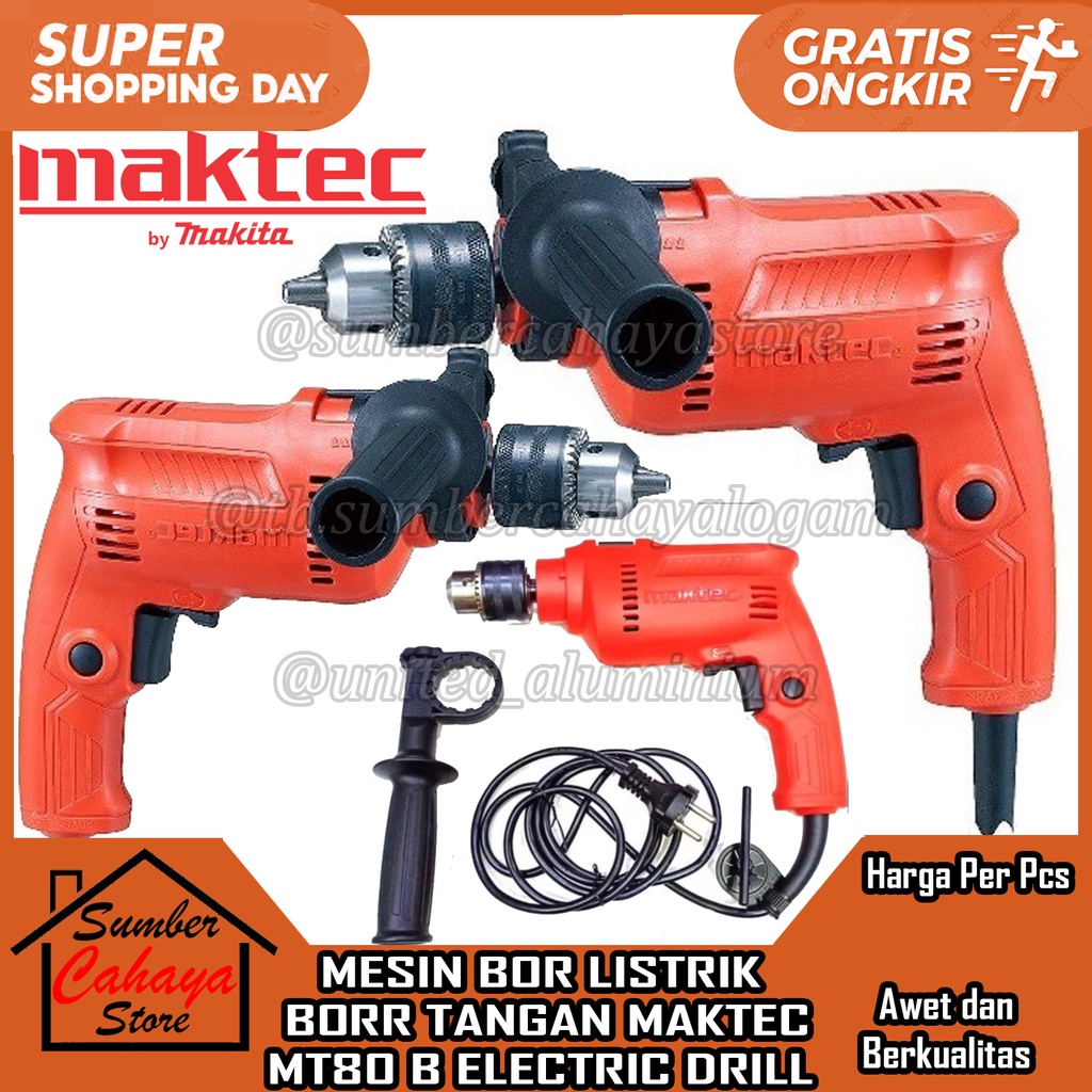 Jual MAKTEC MT 80 Bor Listrik 13mm Tangan Kayu Besi Electric Drill ...