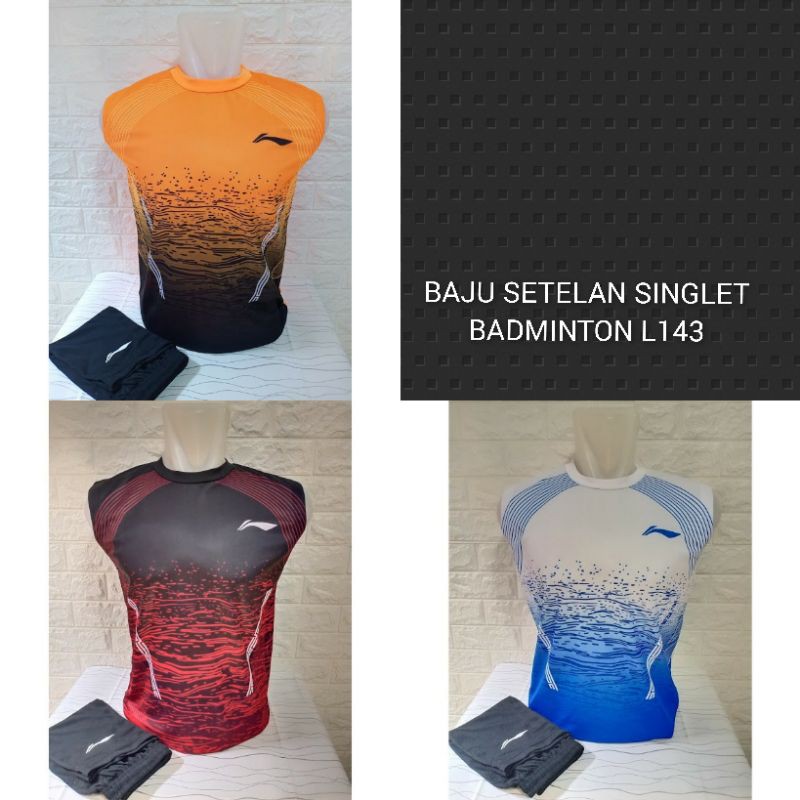 Baju badminton setelan singlet dewasa L143 P/ baju bulutangkis