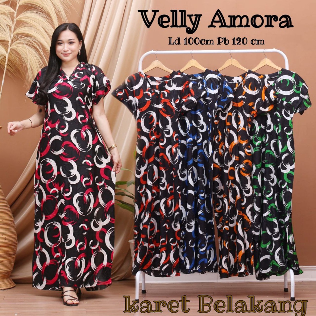 Promo Daster panjang Lengan Pendek Bahan Adem Murah Batik Pekalongan / Veli Daun Lompong yg-1