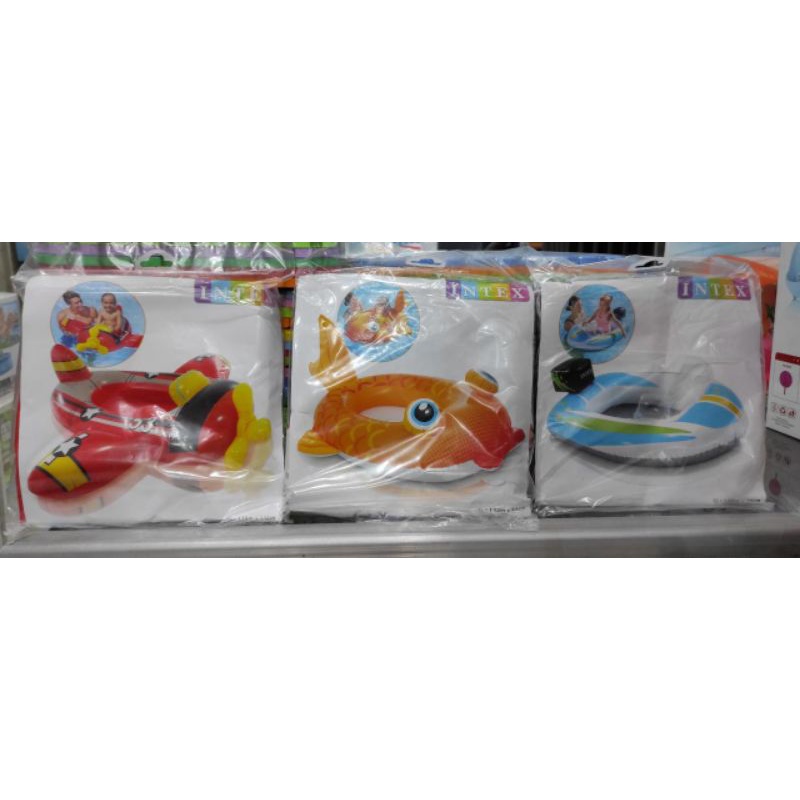 kapal kecil karakter anak mobil pesawat ikan pelampung dudukan anak lucu