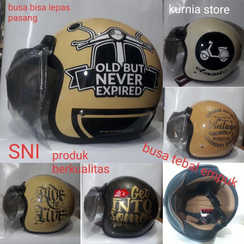 Helm bogo karakter + kaca helm classic helm bogo