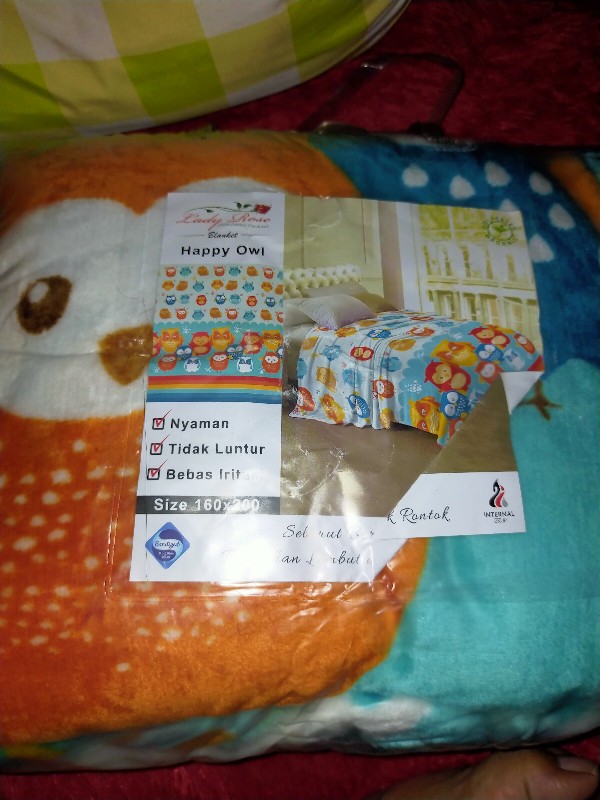 Selimut Nuansa Alam Lady Rose Uk.160x200 Cm Motif Aquatic, Big Leaf, Glory Bernuansa Hijau Dan Biru