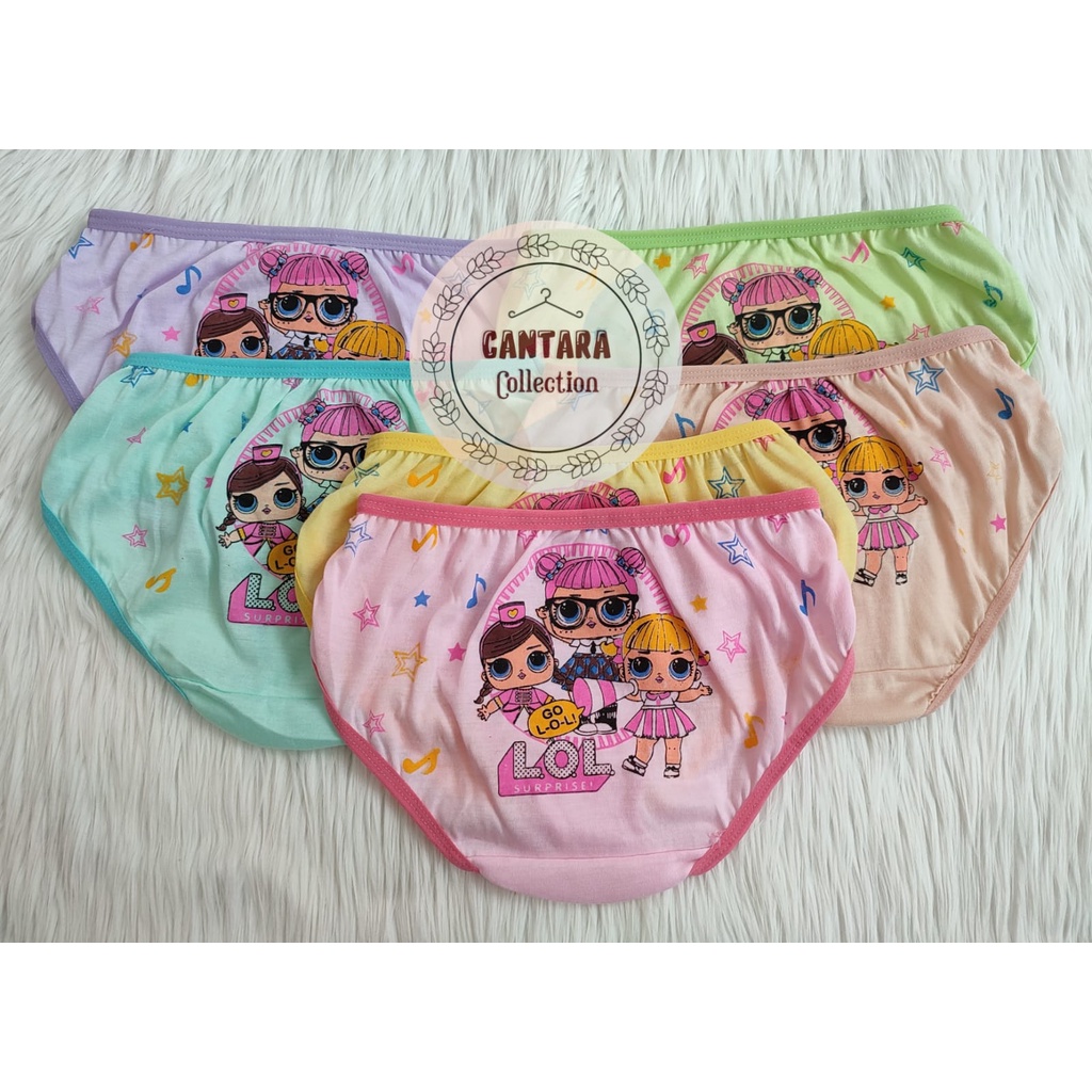 ESSEN KIDS | CD anak cewek / Celana Dalam Anak Perempuan / SABLON / KARAKTER / LOL NEW / 044