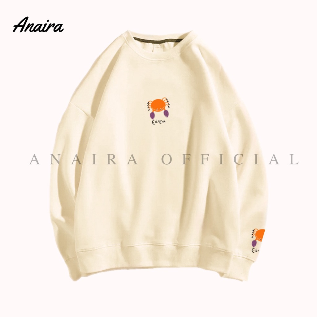 CANCER SWEATER CREWNECK WANITA ANAIRAOFFICIAL