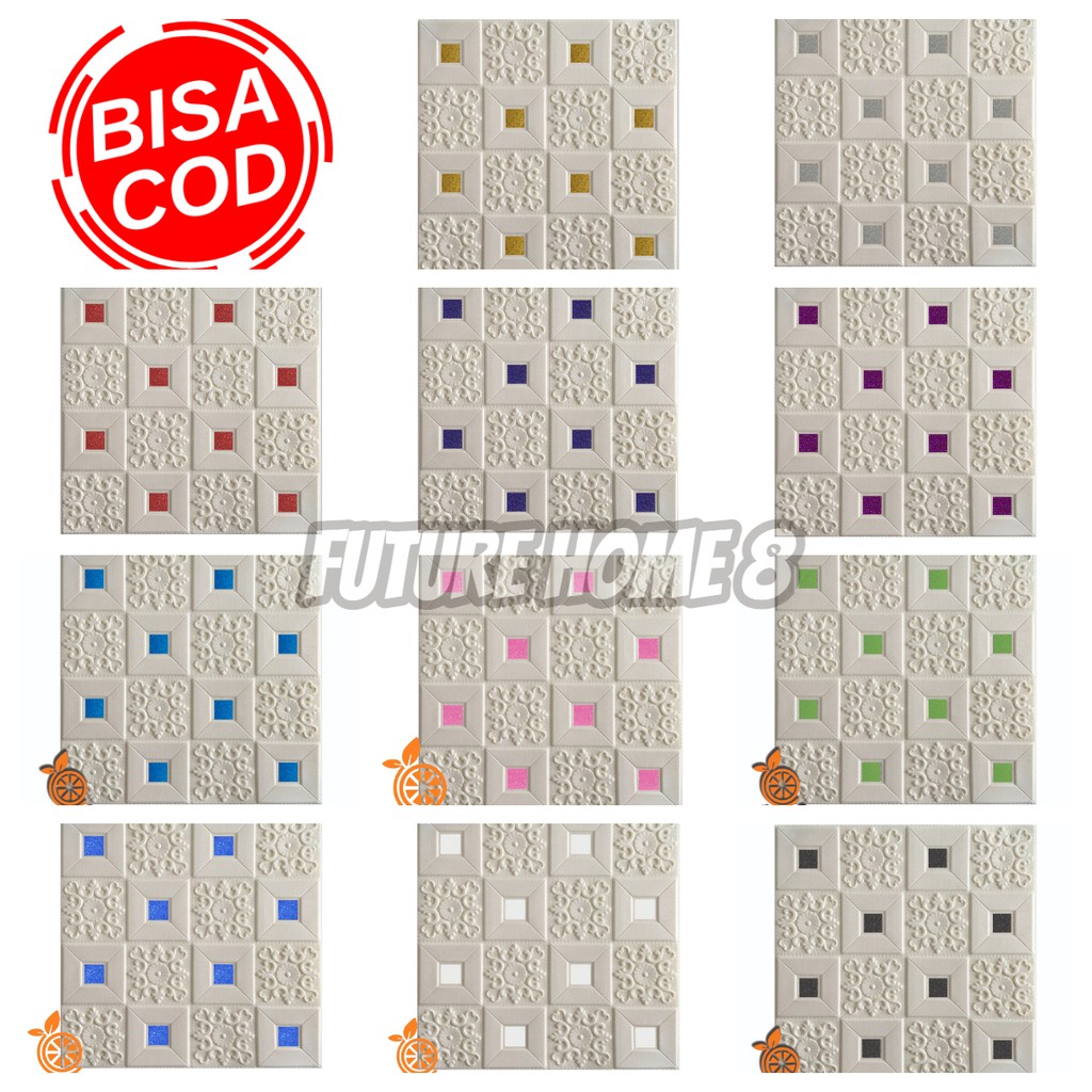 Wallpaper dinding 3d foam / Wallpaper dinding kamar tidur anak wallstiker 45cm x 8M3D Foam Motif Batik 70Cmx70Cm