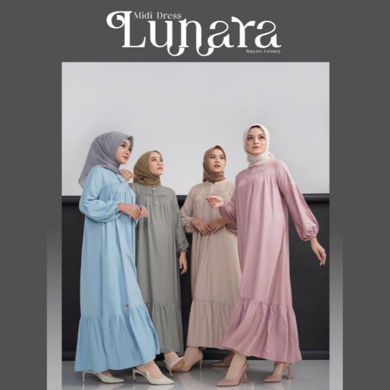 MD101| [PART 2] LUNARA MIDI DRESS by Nadheera Luxury [ NEW - ND Plain Series ] Midi Nadheera Luxury