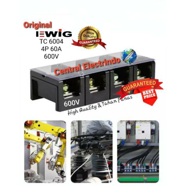 Terminal Block Blok 60A 4P (TC 6004) EWIG.