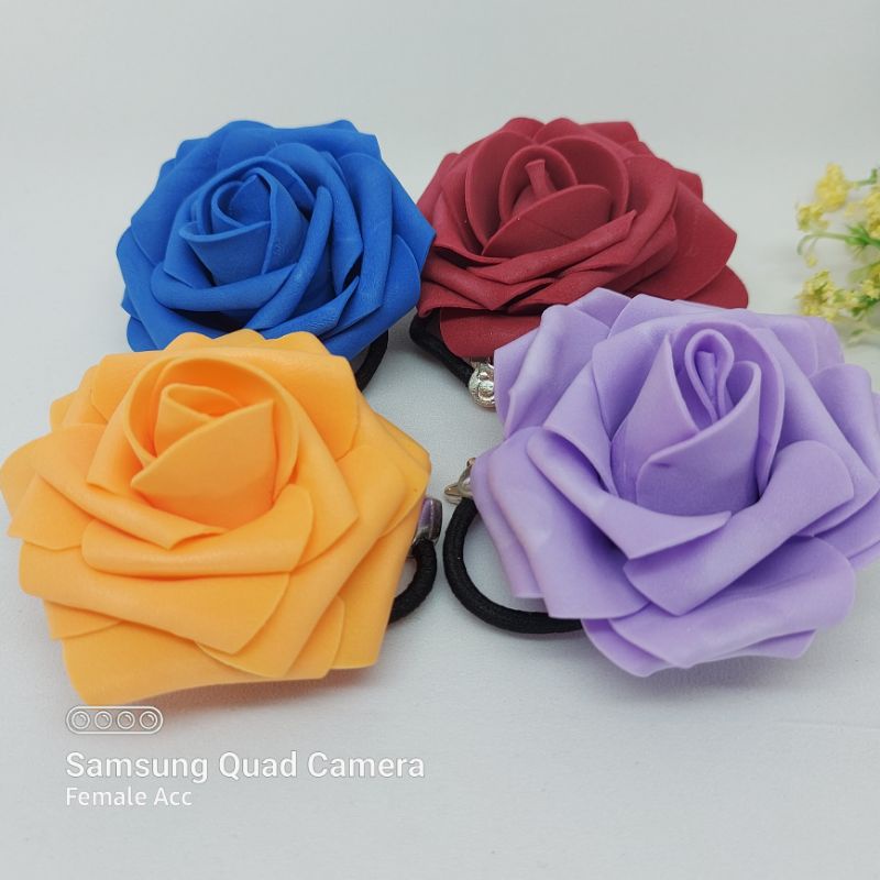 Karet bunga mawar/hiasan rambut