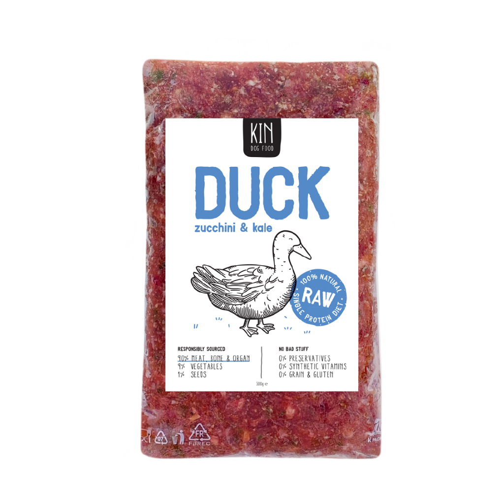 

KINDOGFOOD Makanan Anjing RAW Duck Zucchini and Kale 500gr