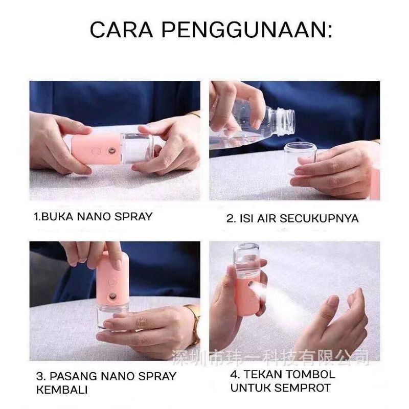 ALAT SEMPROT UAP DISINFEKTAN MINI/ BOTOL SPRAY DENGAN USB CHARGING