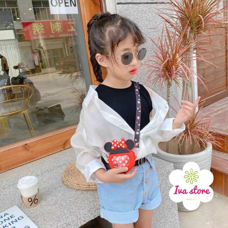 Tas Selempang minnie mouse jelly gliter
