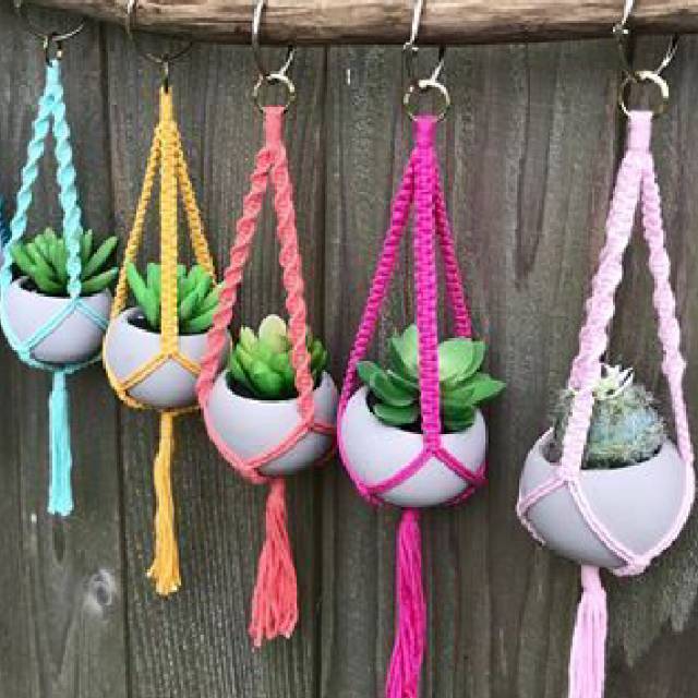 READY STOK) macrame pot gantung/ macrame plant hanger (POT 015)