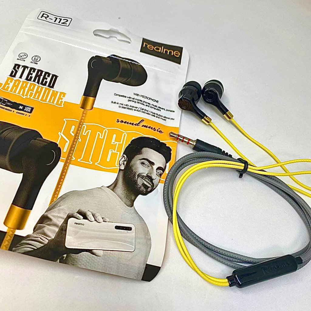 new~HEADSET REALME MA-20 HANDSFREE REALME EARPHONE REALME BUDS CLASSIC MA20 &amp; realme R112/R113/R50