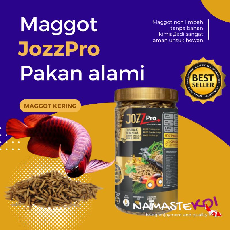 Maggot Magot Jozzpro Maggot Kering Pakan Makanan Ikan Arwana Silver Super Red 120gr