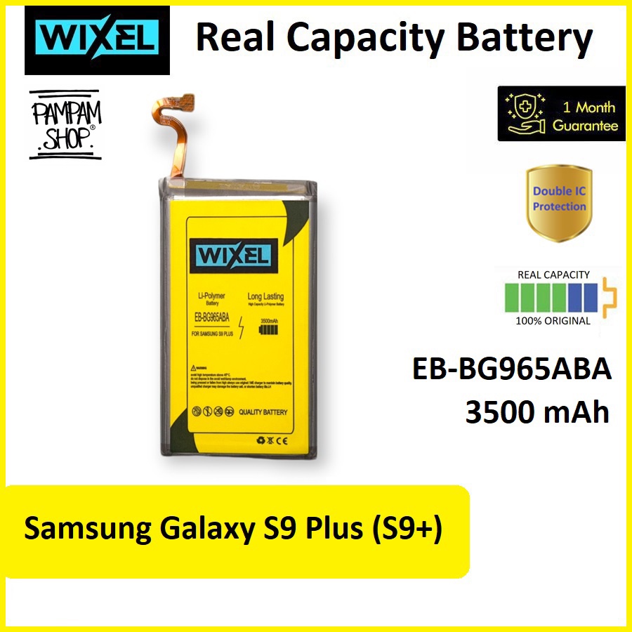 WIXEL ME Baterai Samsung Galaxy S9 Plus S9+ G965 EB-BG965ABA Real Capacity Battery Original Batre Batrai HP Handphone Ori