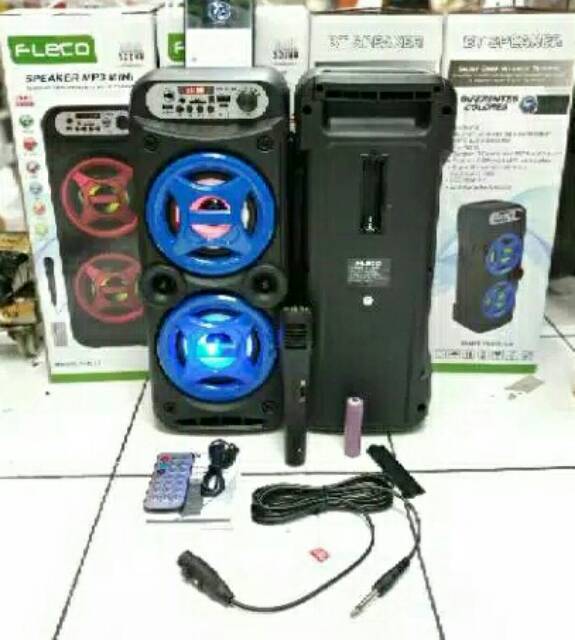 SPEAKER BLUETOOTH F4217/JL1878 GRATIS MIC KARAOKE/SALON AKTIF WIRELESS DUAL SPAEKER PORTABLE USB LED