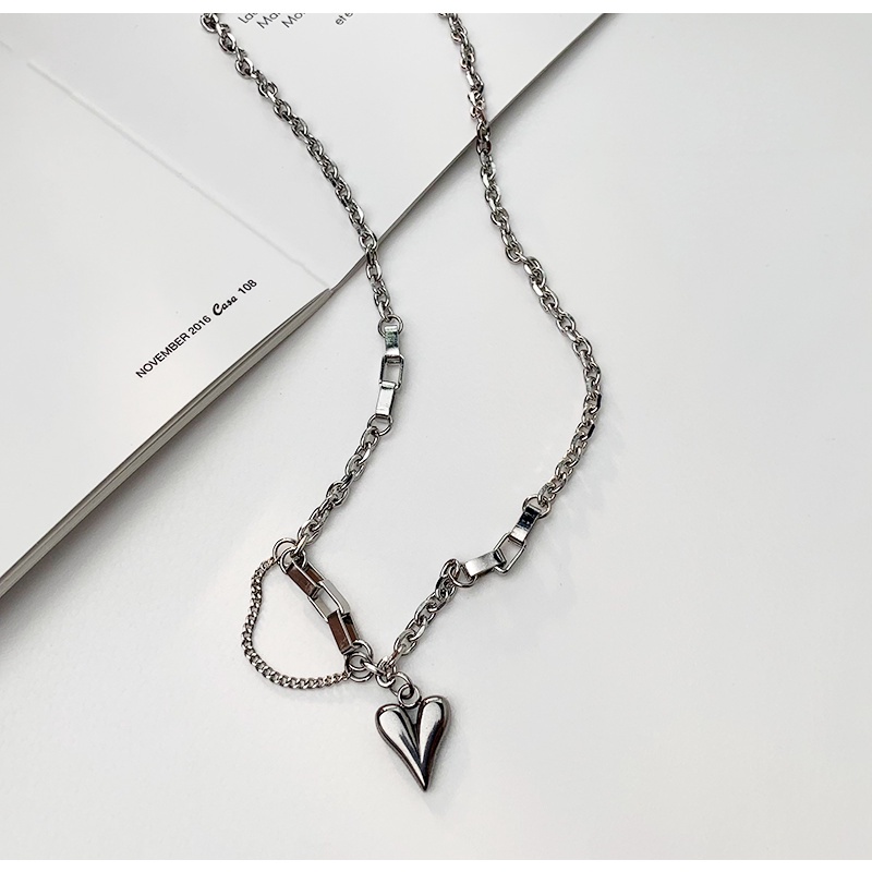 Peach Heart Necklace Accessories Clavicle Chain Simple Temperament