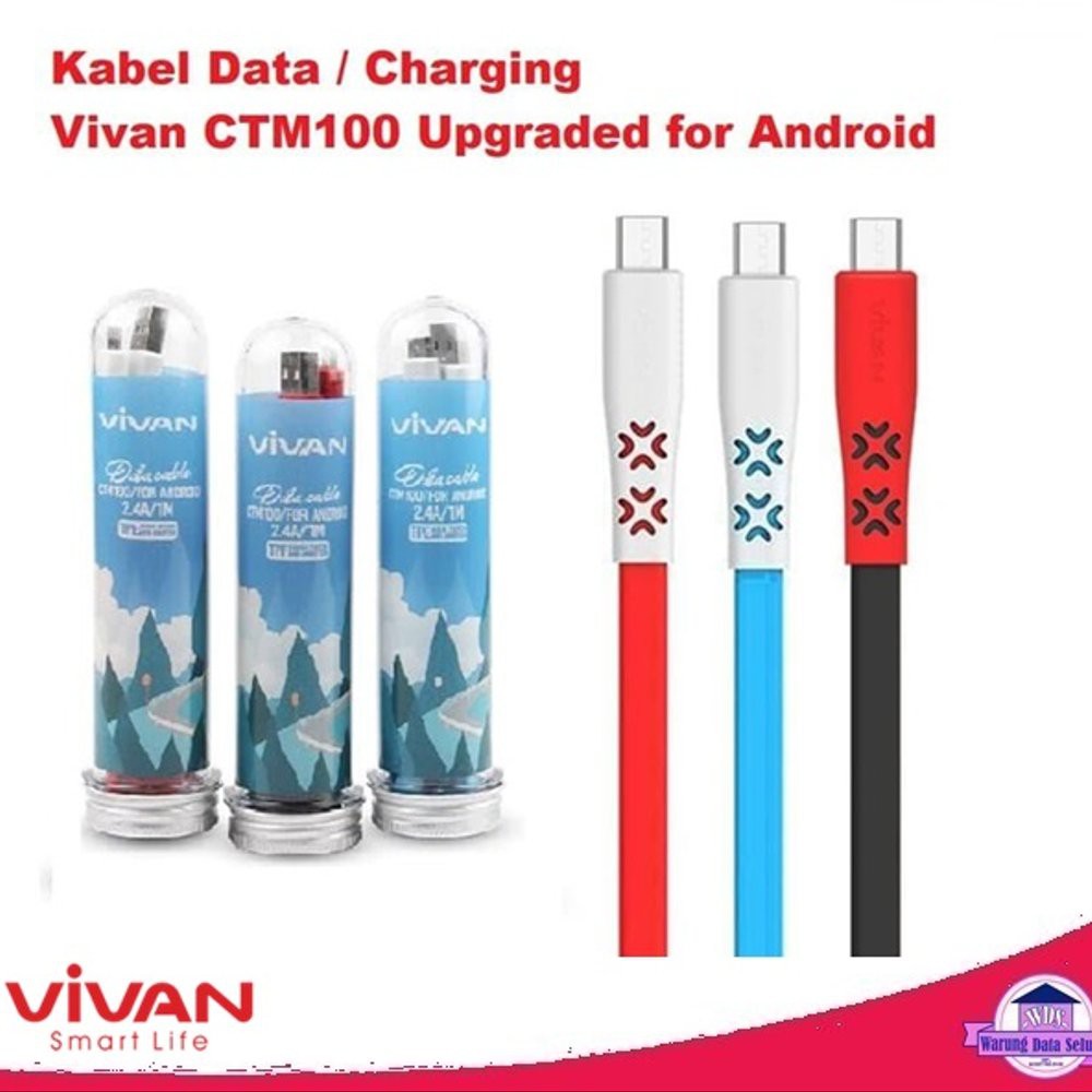 Kabel Data Vivan CTM100 Micro USB Android Support Fast Charging 2A 1M Sync Data