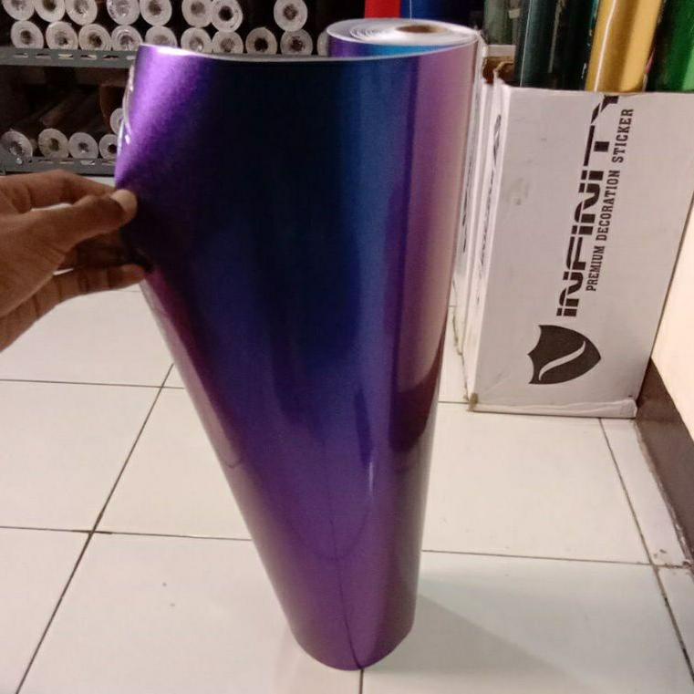 RSK.25Au22ᵀ– Stiker Skotlet Motor Warna Bunglon pelangi Biru / Biru Aurora Untuk Body Motor dan Mobi