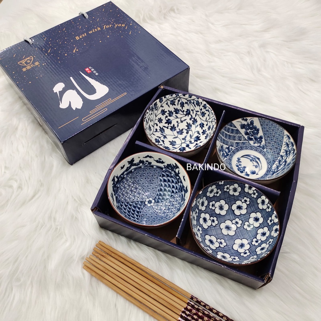 Kingsbakeware Mangkok set keramik Souvenir Mangkok set Japaness Style